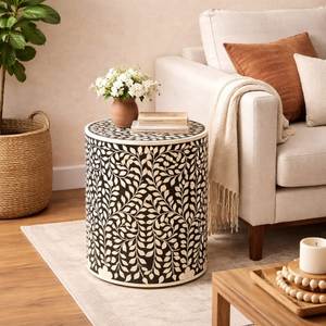 Luxury Decorative Bone Inlay Side <b>Table</b> Artisan Handmade Accent For Contemporary Living Spaces And Hospitality Decor - Product Image 5