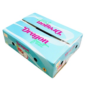 OEM Folding Corrugated Rectangle Dragon Fruit <b>Packaging</b> Flexographic <b>Printed</b> Slotted Boxes with Recycled Materials - Product Image 1