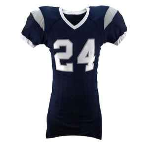 Camiseta de Fútbol Americano para Mujer, Cuello en V, Manga Corta, Número 24, Azul Marino, Malla Transpirable, Uniforme Regular GLORY, 100% Poliéster - Product Image 1