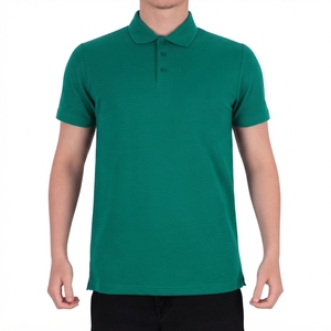 <b>Men's</b> Navy Blue Short Sleeve Polo Shirt Solid Color Cotton Oxford Fabric Casual Style Regular Fit Button Design Breathable Woven - Product Image 6