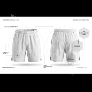 Shorts de sport personnalisés de haute qualité, légers, respirants, à séchage rapide, pour la course à pied, le fitness, OEM ODM, entraînement, taille élastique. - Product Image 3
