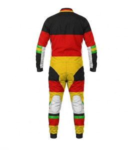 Combinaison de saut en parachute pour homme Ekin Impex, noire, rouge et jaune, avec fermeture éclair sur le devant et bandes réfléchissantes, taille adulte. - Product Image 3