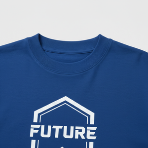 T-shirt Homme Oversize Décontracté Respirant à Épaules Tombantes avec Logo Personnalisé Imprimé, en Mélange de Coton Épais, Style Streetwear, Bleu Royal - Product Image 6