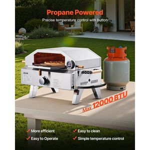 Forno per Pizza da esterno portatile a Gas per campeggio In giardino 13 pollici di Cordierite ispessita griglia termometro incorporata In pietra per Pizza - Product Image 3