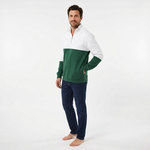 Sudadera con media cremallera al por mayor de fábrica, sudadera con media cremallera de forro polar cepillado, sudadera con media cremallera con lavado vintage - Product Image 4