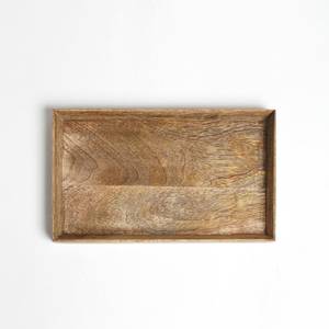 Bandeja rectangular multifuncional de bambú y nogal con acabado en color marrón para servir comida, café y desayuno. - Product Image 4