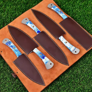 LEGACY BLADES Damascus Kitchen <b>Knife</b> <b>Set</b> Ambidextrous Sustainable Resin Handle for Meat Fruit & Vegetables-Professional Use - Product Image 5