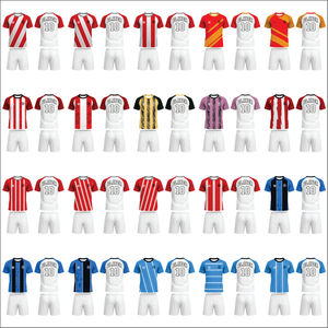 Conjunto de Uniforme de Fútbol Personalizado para Hombre, 100% Poliéster, Estilo Retro, Transpirable, Antibacterial, de Secado Rápido, Cuello en V - Product Image 4