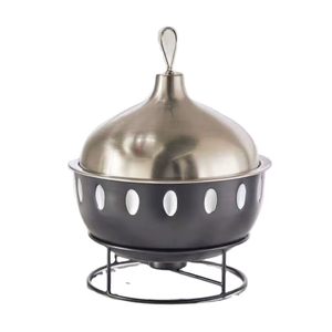 Plat à réchaud en métal de style moderniste, son attrait intemporel, les buffets avec plats à réchaud en métal ne se démodent jamais, une fabrication exceptionnelle par ARTISTIQUE. - Product Image 1