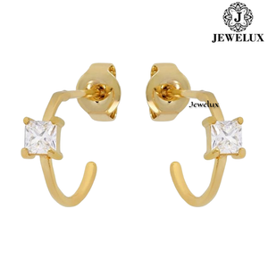Pendientes de Diamantes Naturales VVS Jewelux, Plata de Ley 925, Baño de Rodio, Certificación IGI, Perforación Láser, Modernos, Elegantes, para Boda - Product Image 1