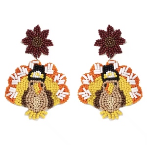 Pendientes de cuentas doradas de estilo europeo americano con diseños variados, venta al por mayor, accesorios de ropa bohemios occidentales para las cuatro estaciones - Product Image 2