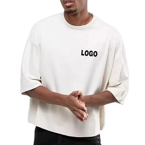 New <b>Spring</b> Designer Men's T-Shirts Comfortable Short Sleeve V-Neck Casual Tops Blank Design Front Solid Pattern Jersey Clothing - Product Image 3