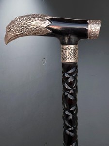 Elegant Walking Stick With Silver Eagle <b>Head</b> with Vintage-<b>style</b> Wooden Work Craftsmanship Perfect for Personal <b>Style</b> - Product Image 5