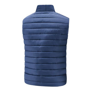 Adult Unisex Warm Montane Cotton <b>Gilet</b> <b>Navy</b> Blue Color Stand Collar Eco-Friendly Front Customizable Outerwear Quilted Packable - Product Image 2