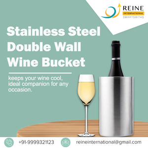 Seau à vin isotherme double paroi en acier inoxydable robuste pour fêtes, garde les bouteilles de vin et de champagne au frais, portable - Product Image 2