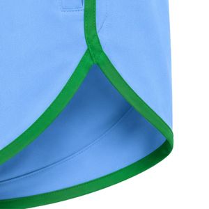 Shorts de sport pour femmes bleu ciel avec bordure verte, taille élastique, cordon de serrage, poche latérale, pour la course à pied, la gym, l'entraînement, vêtements de sport - Product Image 5