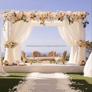 Elegant Durable Outdoor <b>Wedding</b> Mandap Decorations with Fiber Reinforced Plastic Fabric Custom Packaging for Special Day - Product Image 1