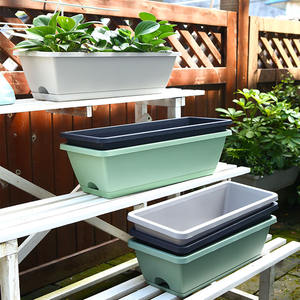 Jardinière rectangulaire GT32 épaissie, <span class=keywords><strong>grande</strong></span> boîte de culture de légumes renforcée, pot de fleurs en plastique extra-long pour balcon et jardin - Product Image 2