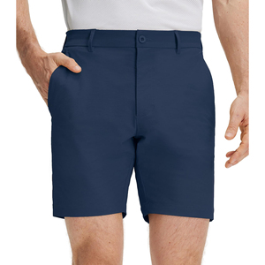 Shorts de golf décontractés pour hommes, taille élastique, logo personnalisé, séchage rapide, respirant, anti-humidité, couleur unie, pour entraînement. - Product Image 1