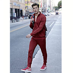 Men Tracksuit Set Solid Color Full <b>Zip</b> <b>Hooded</b> Jacket With Side Pockets Breathable Polyester Casual Wear Autumn Sportswear - Product Image 6