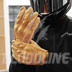 Breathable black leather motorcycle Four seasons sporty cycling mittens Unlined sporty black cycling <b>gloves</b> - Product Image 4