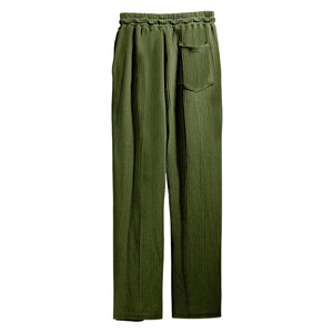 Men's Olive Green Corduroy Jogger Pants <b>Elastic</b> <b>Waist</b> Drawstring Casual Slim Fit Breathable Midweight Autumn <b>Trousers</b> - Product Image 3
