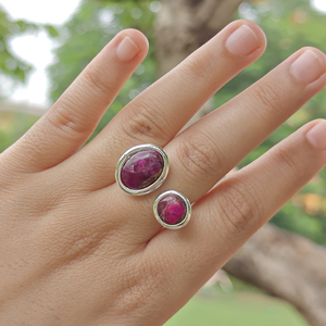 18k Silver Plated Brass <b>Adjustable</b> <b>Ring</b> Copper Turquoise Gemstone Bezel Setting Oval Open Band Trendy Unique Women Fashion <b>Rings</b> - Product Image 5