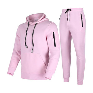 Survêtement unisexe avec cordon de serrage, sportif d'hiver, uni, 100% coton, doublure polaire respirante, boucle pour serviette, léger et confortable - Product Image 1