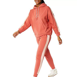 <b>Women</b> <b>Fleece</b> Streetwear 2 Piece Tracksuit Set Hooded Full Sleeve Solid Color Casual Wear Winter Regular Fit <b>Joggers</b> Pocket - Product Image 6