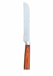 High Quality Handmade Damascus Steel Serrated Bread Chef's <b>Knife</b> PRESTIGE BLADES Ambidextrous Brushed Finish Dishwasher <b>Safe</b> - Product Image 2