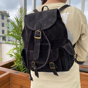 Large Capacity Suede Leather Backpacks <b>for</b> <b>Men</b> & Women School <b>Bags</b> Vintage Drawstring Daypack High Quality Laptop Backpack <b>Bags</b> - Product Image 2