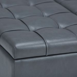 Tavolino da Caffè Harrison in Grigio Pietra con Contenitore, Eleganti Sgabelli e Pouf - Product Image 6