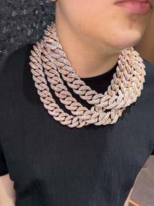 สร้อยคอเงินแท้ 925 ประดับมอสซาไนต์ แบบ Cuban Link สไตล์ฮิปฮอป สำหรับผู้ชาย งานสั่งทำได้ สไตล์สตรีทแฟชั่น ขายส่ง เครื่องประดับ GRA - Product Image 4