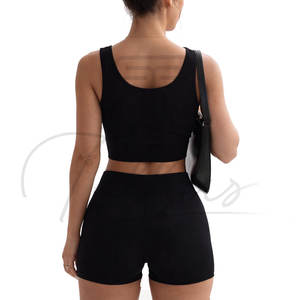 Conjunto de Yoga de 5 Piezas para Mujer al por Mayor, Ropa Deportiva con Logotipo Personalizado, Top de Manga Larga, Leggings Levanta Glúteos, Ropa de Gimnasio, Traje de Entrenamiento - Product Image 6