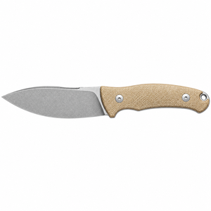 Cuchillos de Hoja Fija para Caza al Aire Libre con Mango Ergonómico Texturizado Color Bronceado y Hoja de Punta Ancha para Camping, Senderismo y Bushcraft - Product Image 1