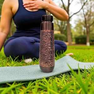Bohemian Metal Water <b>Bottle</b> with Colorful Animal Print Copper Lid Portable Travel Drinkware Pure Copper <b>Bottles</b> - Product Image 5