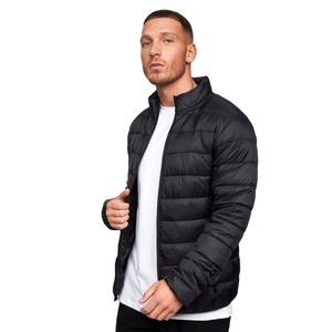 <b>Men's</b> Black Hooded Collar Puffer <b>Jacket</b> Windproof Waterproof Zipper Closure Casual Winter Wear <b>Long</b> Solid Color Polyester Shell - Product Image 3
