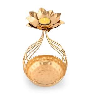 Portavelas de Metal con Base de Cuenco Urli para Decoración de Diwali, Soporte Decorativo para Velas Flotantes para Mesa del Hogar - Product Image 1