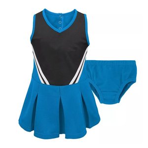 Tenue de cheerleading personnalisée pour femmes, en tissu polyester Dry Fit, uniforme de danse scolaire, coupe douce et confortable, haut dos nageur et jupe. - Product Image 1