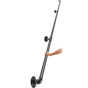 Corrimano per Scale in Tubo d'Acciaio al Carbonio Industriale da 11 Piedi, Capacità di Carico 440 LBS, Dispositivo di Assistenza per Scale Interne - Product Image 1