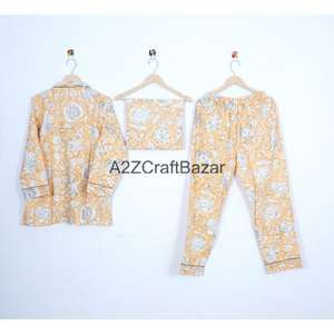 Conjunto de Pijamas Románticos de Lujo 100% Algodón, Pantalones Largos Casuales, Mangas Largas, Ropa de Dormir Gruesa para Otoño e Invierno, Cintura Elástica - Product Image 4