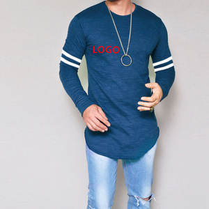 T-shirts pour hommes en coton décontracté à col montant en tissu sergé, logo personnalisé ODM, marque privée - Product Image 3