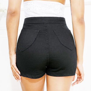 Shorts en jean pour femmes, dernière tendance, couleur noire, légers, motif uni, séchage rapide, shorts d'été pour femmes - Product Image 5