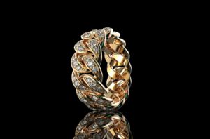 Bague unisexe de luxe en or avec diamant de laboratoire, style Cuban Link, Hip Hop, pour fiançailles ou alliance personnalisée, sertie de diamants, certifiée IGI - Product Image 5