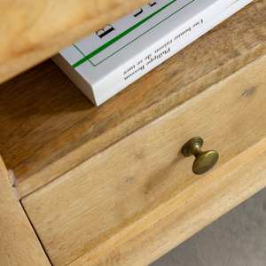 Meuble TV rond compact Vandana Cresta Merino en bois de manguier - Product Image 3