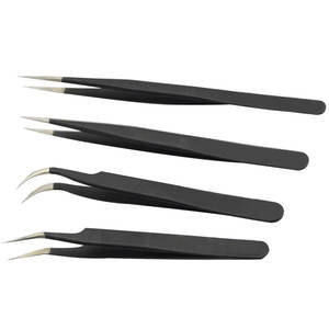 Pinzas para Pestañas Inclinadas de Acero Inoxidable con Logotipo Personalizado, Antiestáticas, Dentadas, de 10 mm, Duraderas, Agarre Perfecto, Hechas en Pakistán, para Salón de Belleza - Product Image 2