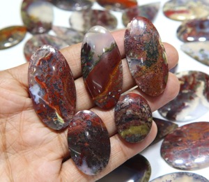 Proveedor Mayorista de Cabujones de Ágata Musgo Roja Natural, Piedras Preciosas Sueltas y Lisas para Joyería, Piedra Increíble - Product Image 2