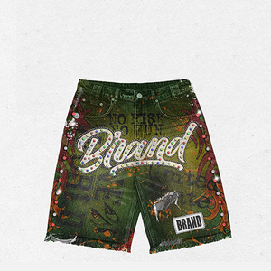 Conjunto de sudadera con capucha y pantalones de chándal para hombre, personalizado con pedrería, oversize, corto, con lavado ácido, con cremallera y efecto desgastado - Product Image 4
