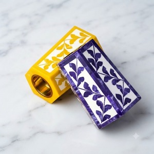 Juego de Quemadores de Incienso Acrílicos Hechos a Mano con Incrustaciones de Madreperla, Ecológicos, para Uso Religioso, Porta Incienso Indio, Incienso de Olíbano y Ámbar - Product Image 1