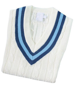 Pull de cricket en molleton 100% coton, tricoté en maille rasée, respirant, printemps-hiver, personnalisable, col en V, tendance - Product Image 4